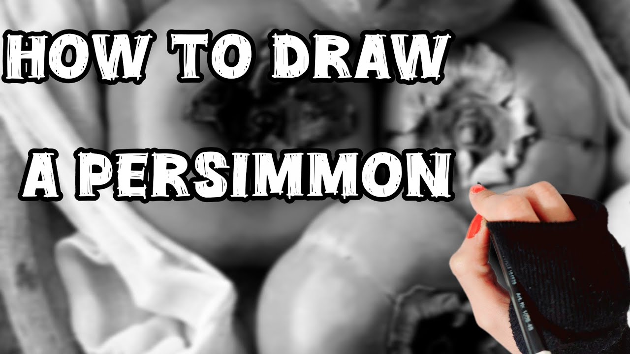 🎨Realistic Charcoal Drawing  Persimmon Fruit🎨