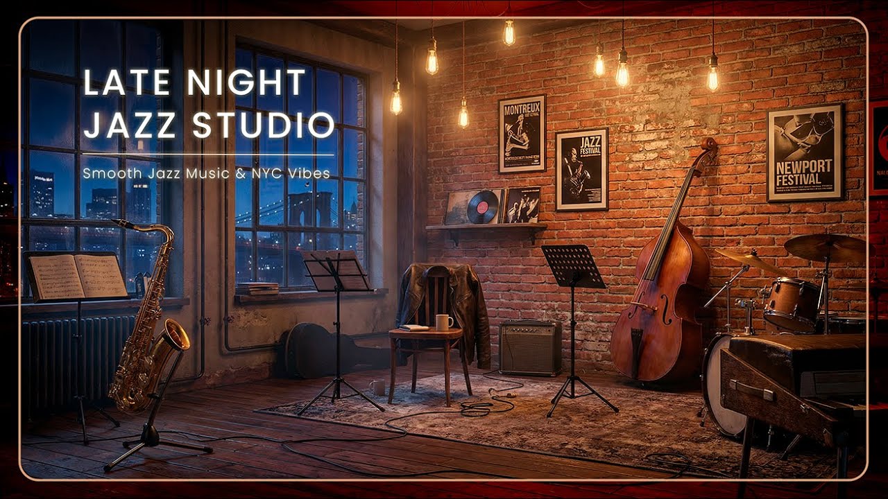 Late Night Jazz Studio Session 🎷🌃 Smooth Jazz & City Ambience for Study, Work & Sophisticated Vibes