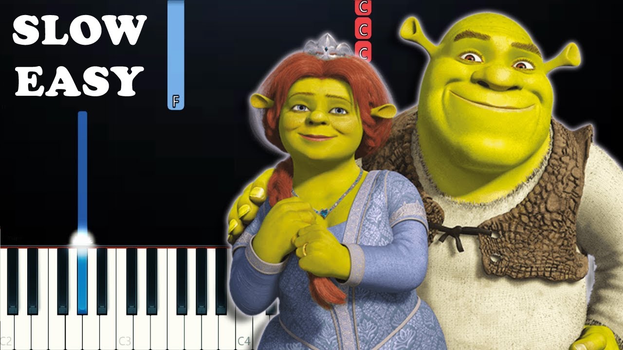Shrek - Fairytale (SLOW EASY PIANO TUTORIAL)
