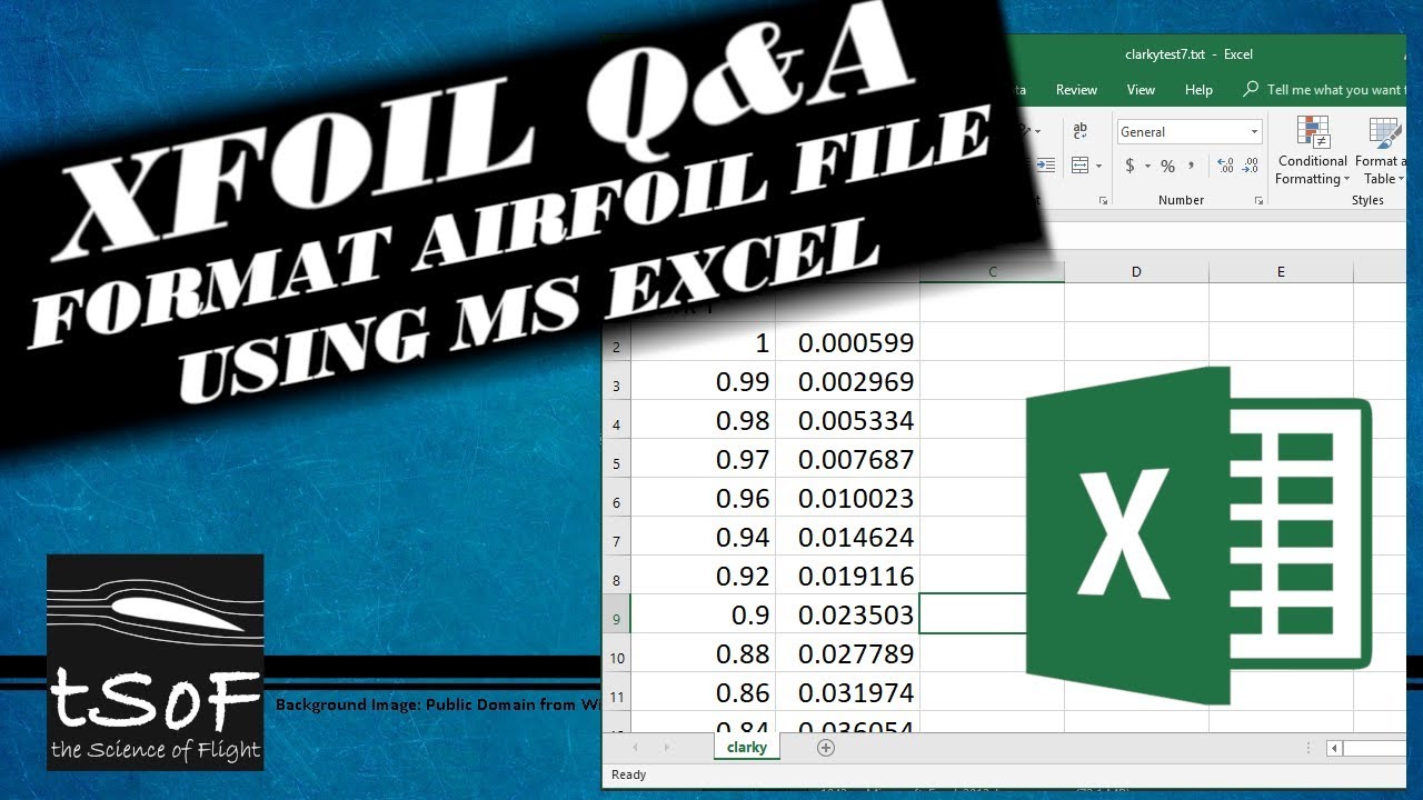 XFOIL Q&A 1: How to Format an Airfoil File using MS Excel