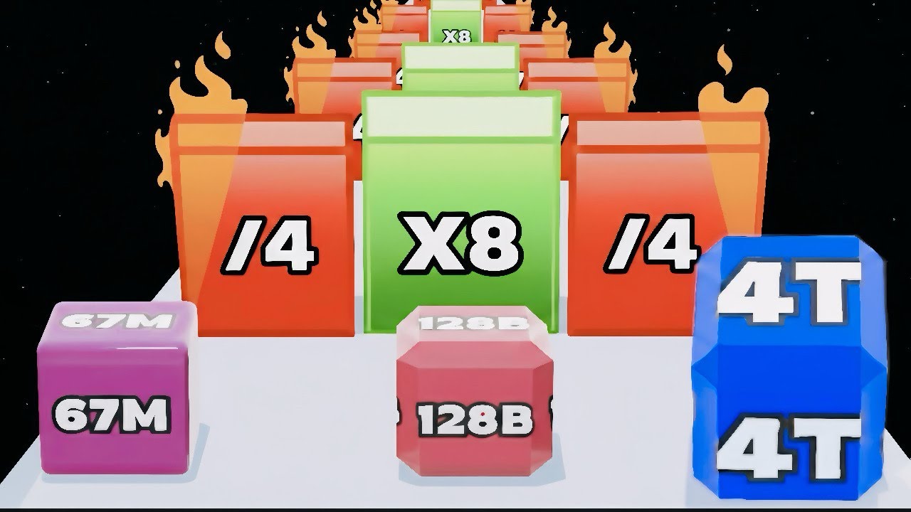 Jelly Run 2048 SHOWDOWN Gameplay | 3 Shape Race Challenge | 64M vs 128K vs 128B vs 4T Epic Battle