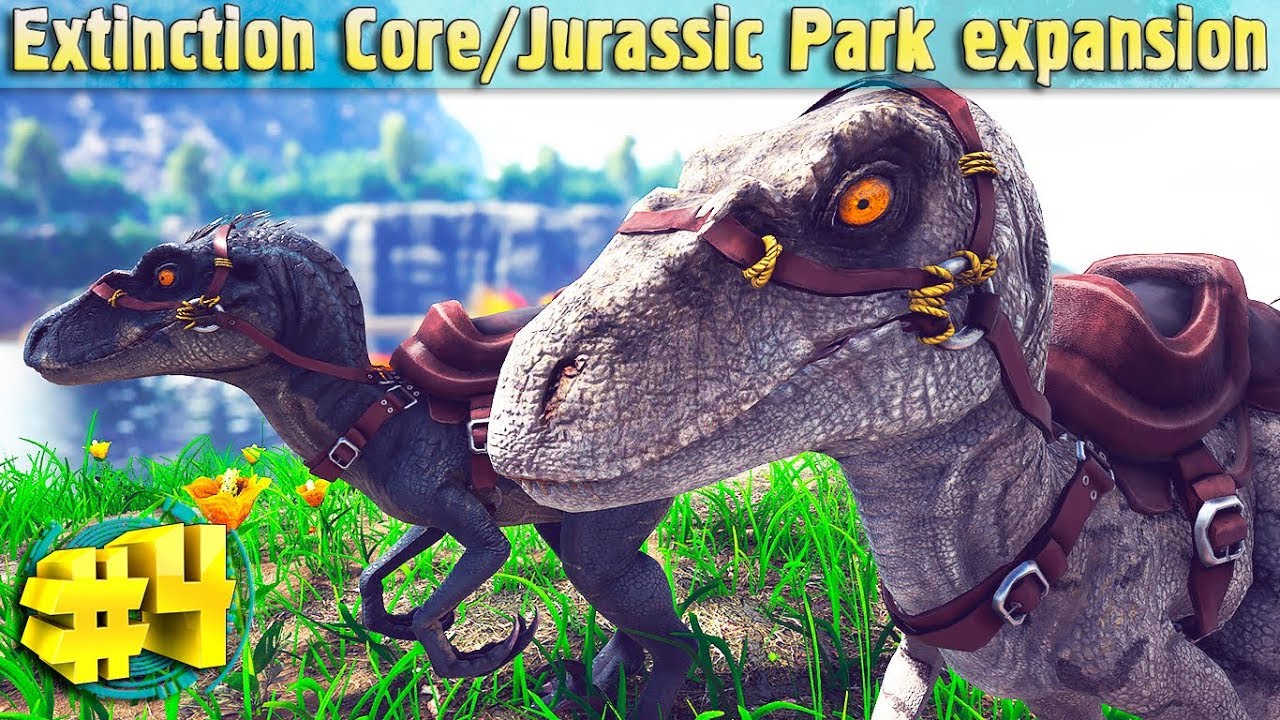 Семья велоцирапторов и добытчики #4 Extinction Core и Jurassic Park Expansion