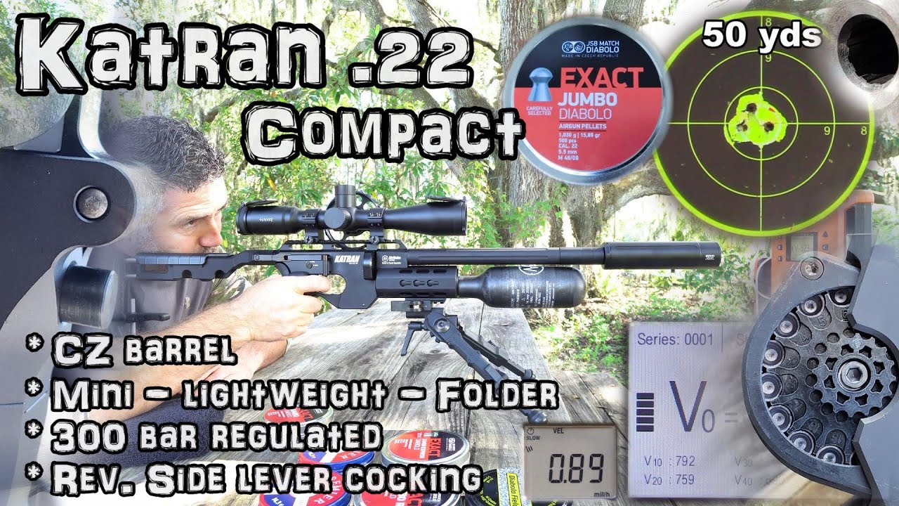 Пневматическая винтовка Katran Compact .22 (обзор) + ТЕСТ на точность на 50 и 100 ярдов - Регулир...