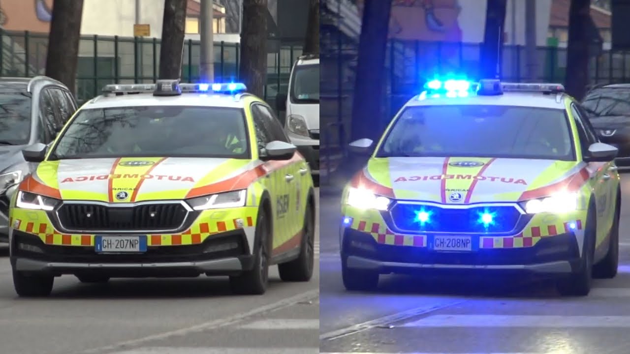 2X Automedica SUEM 118 Padova in emergenza - Italian ALS car responding code3