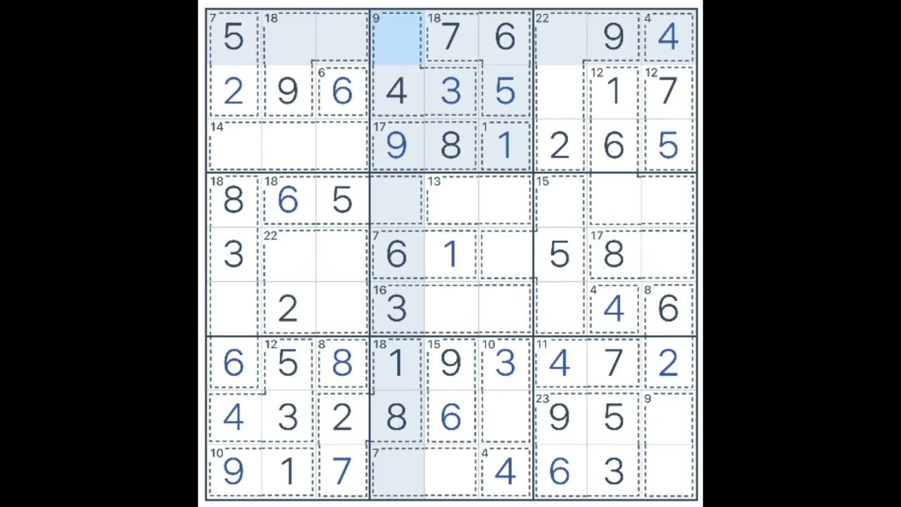Killer SUDOKU Easy Puzzle 0015 [Tagalog]