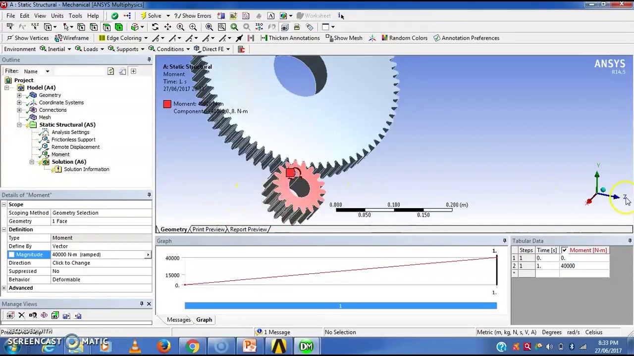 Static structural Analysis of Spur gear in Ansys Workbench