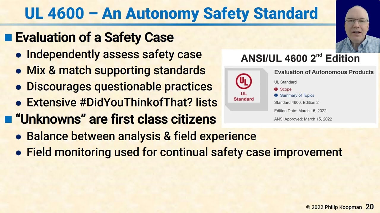 L128 20 UL 4600    An Autonomy Safety Standard