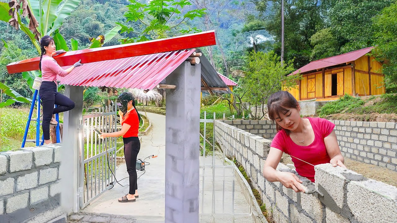 Timelapse - DIY 72 Hours Build Iron Gate - Replace Weak Bamboo Gate with Strong Metal Door