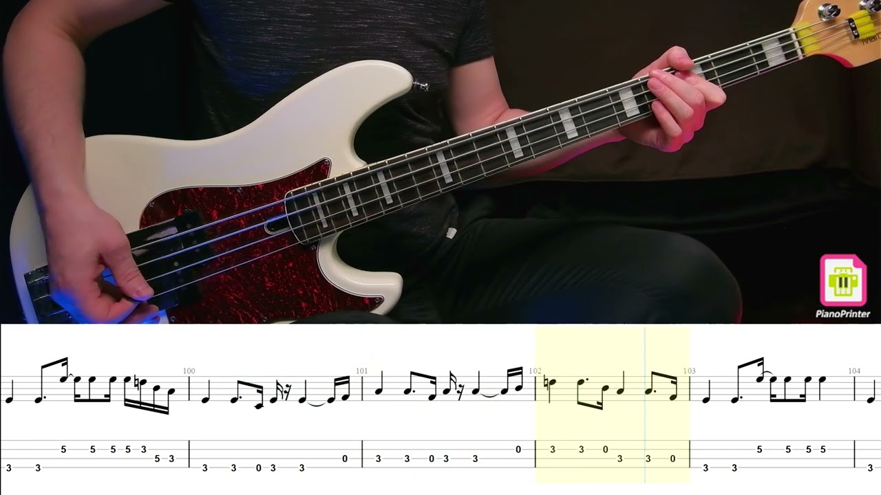 Guns N' Roses - Paradise City Standard Tuning Bass Cover | Tabs & Sheet Music