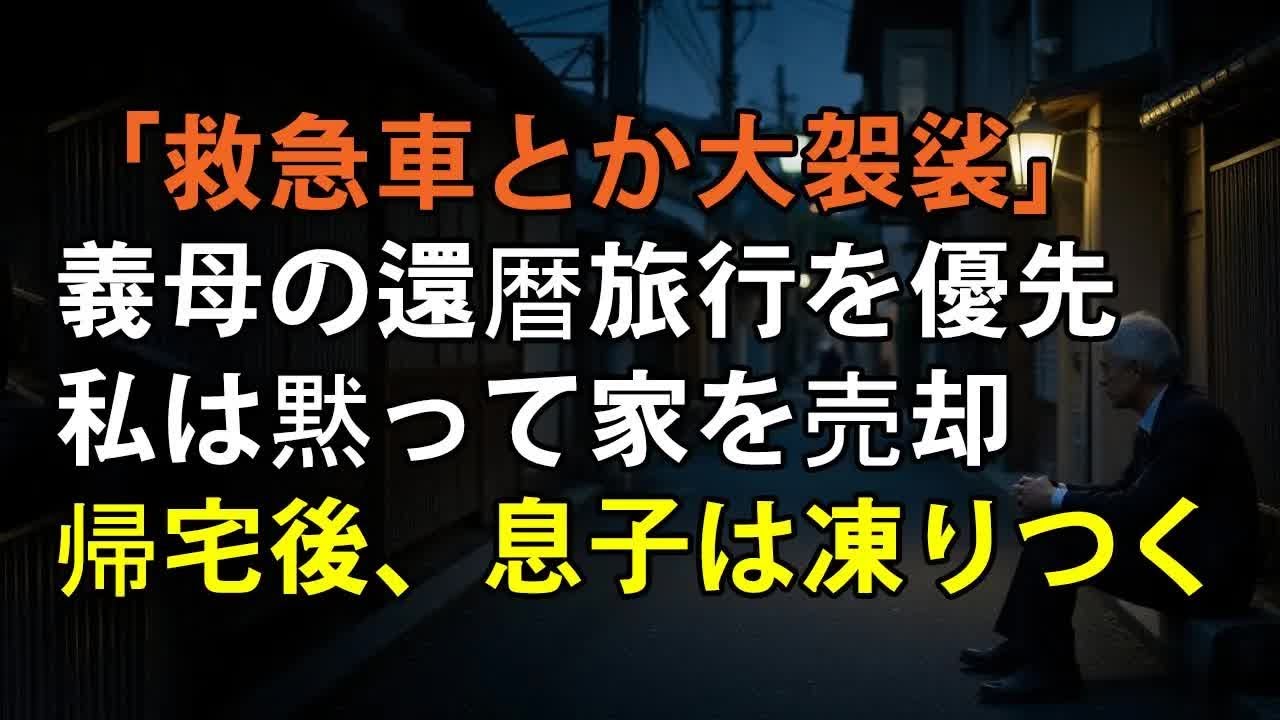 救急車で搬送された私より義母の還暦祝いを優先した息子夫婦。その夜、私は黙って家を売却した    1週間後、帰宅した2人は張り紙を見て凍りついた【シニアライフ】【60代以上の方へ】