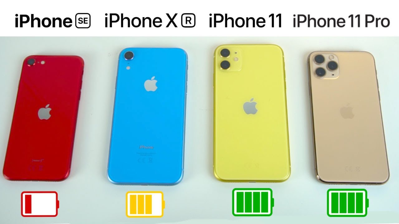 iPhone SE против iPhone XR против iPhone 11 против iPhone 11 Pro, ЭКСТРЕМАЛЬНЫЙ ТЕСТ БАТАРЕИ 🔥