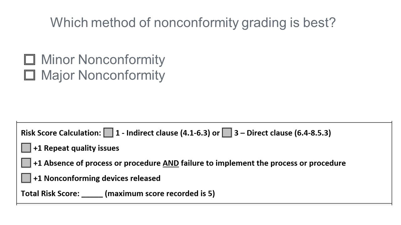 Which method of nonconformity grading is best?
