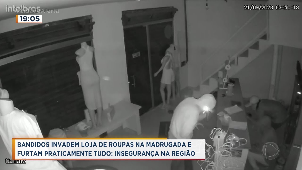 Bandidos invadem loja de roupas na madrugada e furtam praticamente tudo em Franca