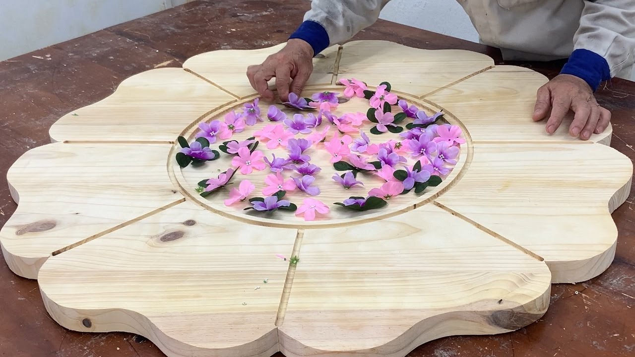 Skillful Hands Processing Wood - Attractive Design Ideas Create Table With Striking flowers
