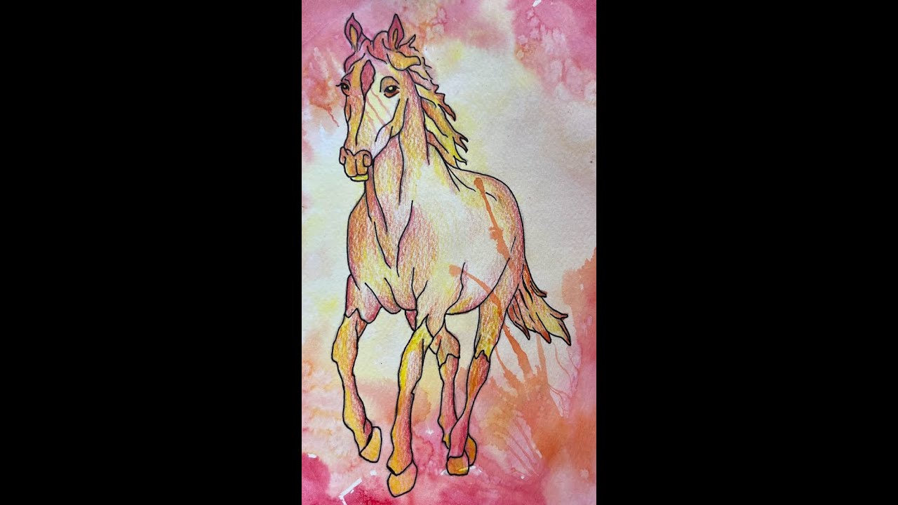 Step-by-step of watercolor Fire Horse transfer LUNAR NEW YEAR 2026!