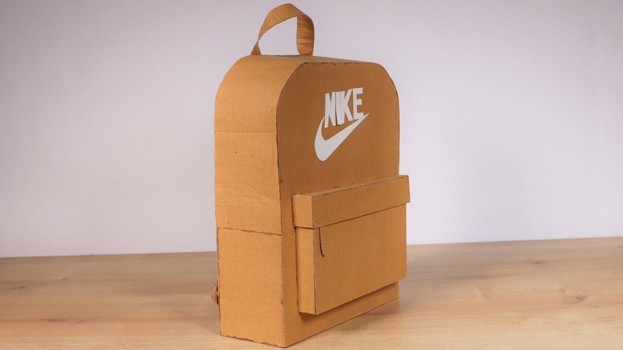 How To Make Backpack Nike | Homemade Crafts Out Of Cardboard