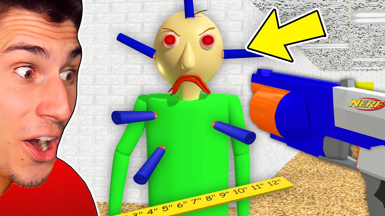 Я охотился на Балди с помощью ружья Nerf! | Основы Baldi