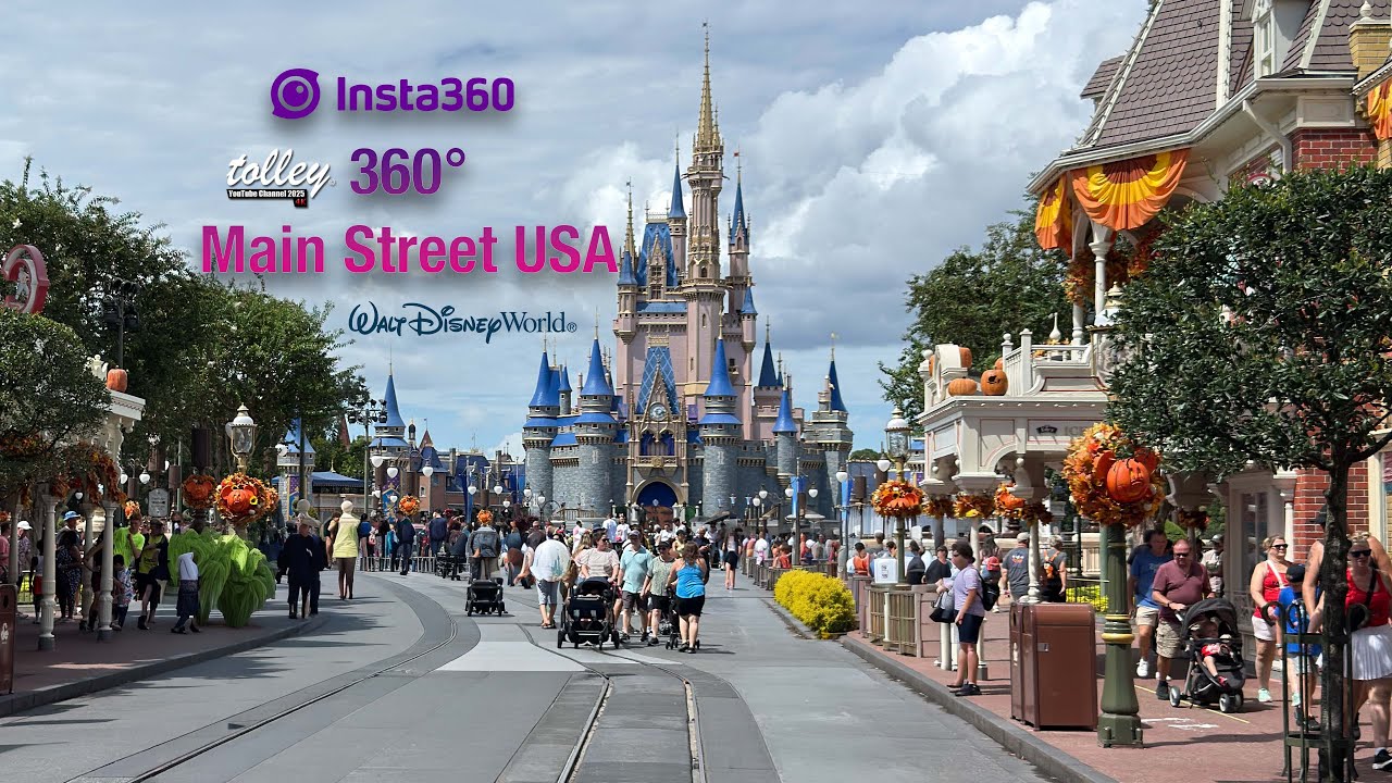 360° Main Street USA Footage September/ Halloween 2025 at Walt Disney World- Insta 360 X5 4K60