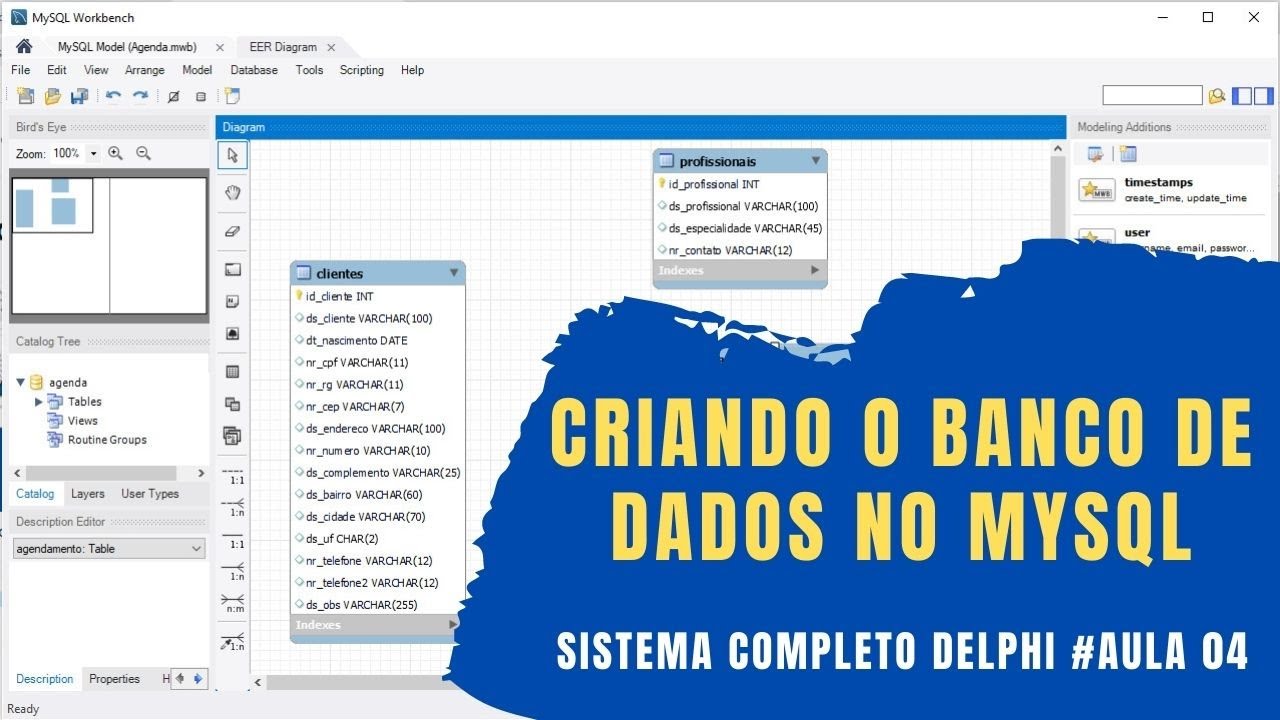 Criando BANCO de DADOS no MYSQL Workbench - Parte 01 - Sistema Completo em Delphi na VCL - #Aula 04