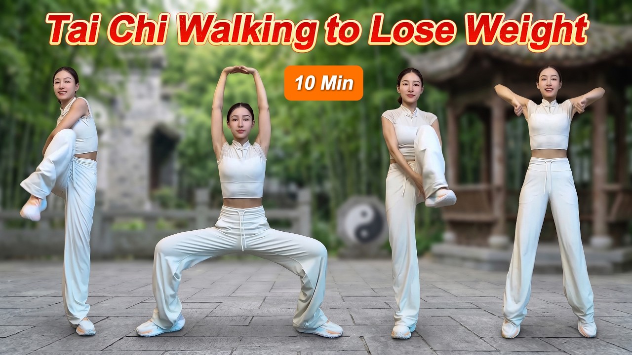 10-minutowy łagodny trening Tai Chi w marszu na spalenie tłuszczu z brzucha, poprawę r&oacute;wnowagi i ...