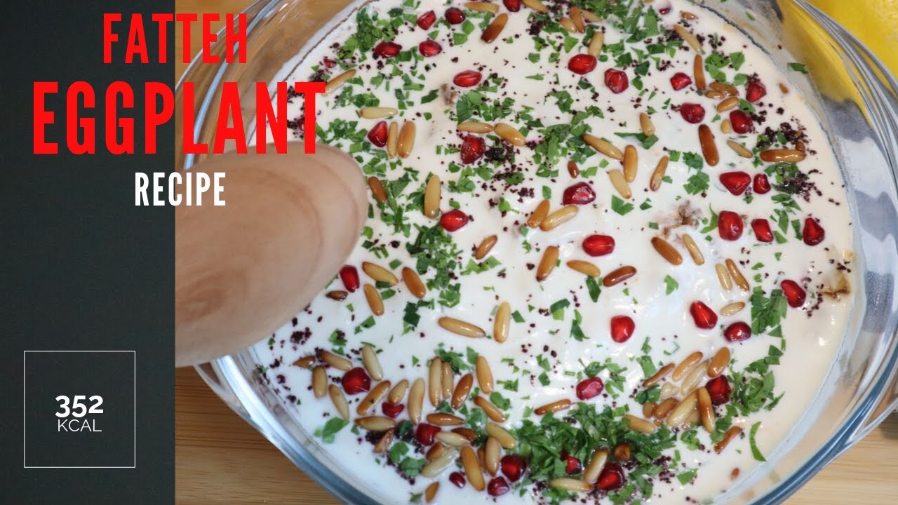 Fatteh eggplant - fatteh batinjan - فتة بيتنجان مع اللحم