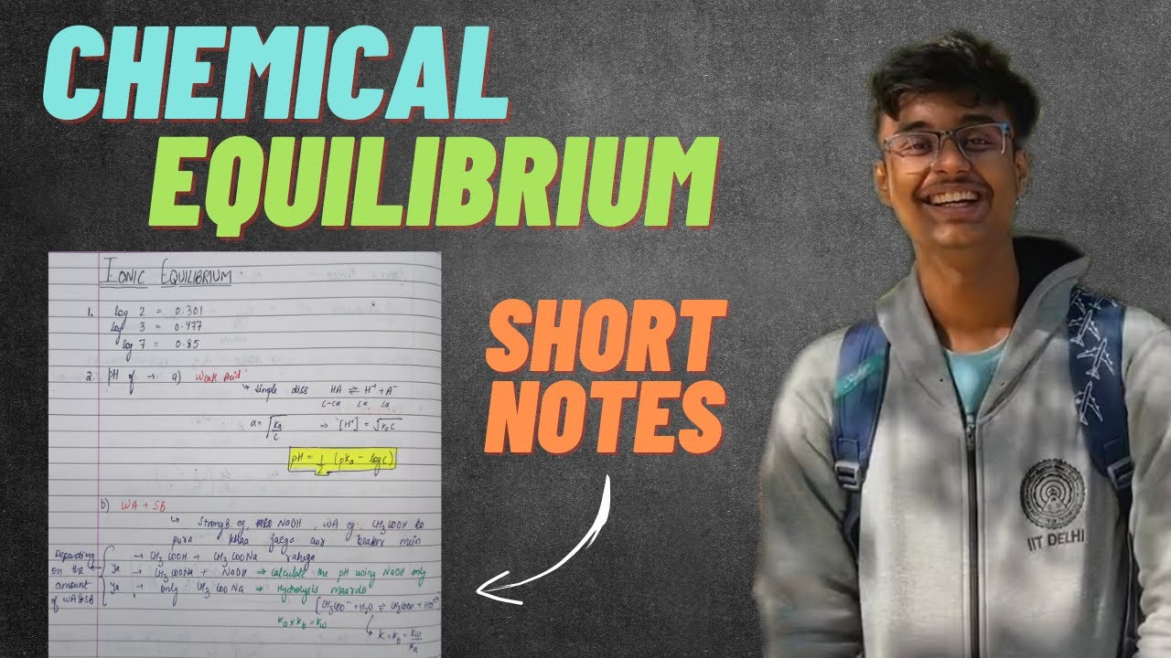 Chemical Equilibrium Revision and Short Notes for JEE Mains & Advanced