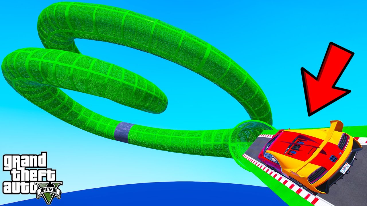 FRANKLIN TRIED LONGEST SNAKE TUBE PARKOUR RAMP CHALLENGE GTA 5 | SHINCHAN and CHOP