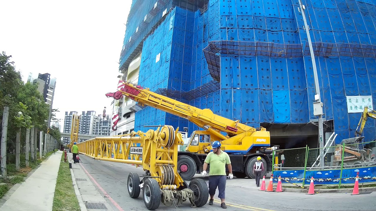 必捷吊車 LIEBHERR LTM 1500-8.1組車縮時攝影