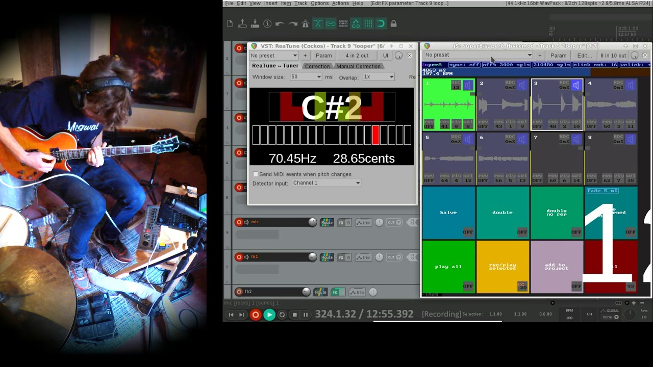 Super8 Session  Dec 18 2020, with video, MIDI annotation and screen capture
