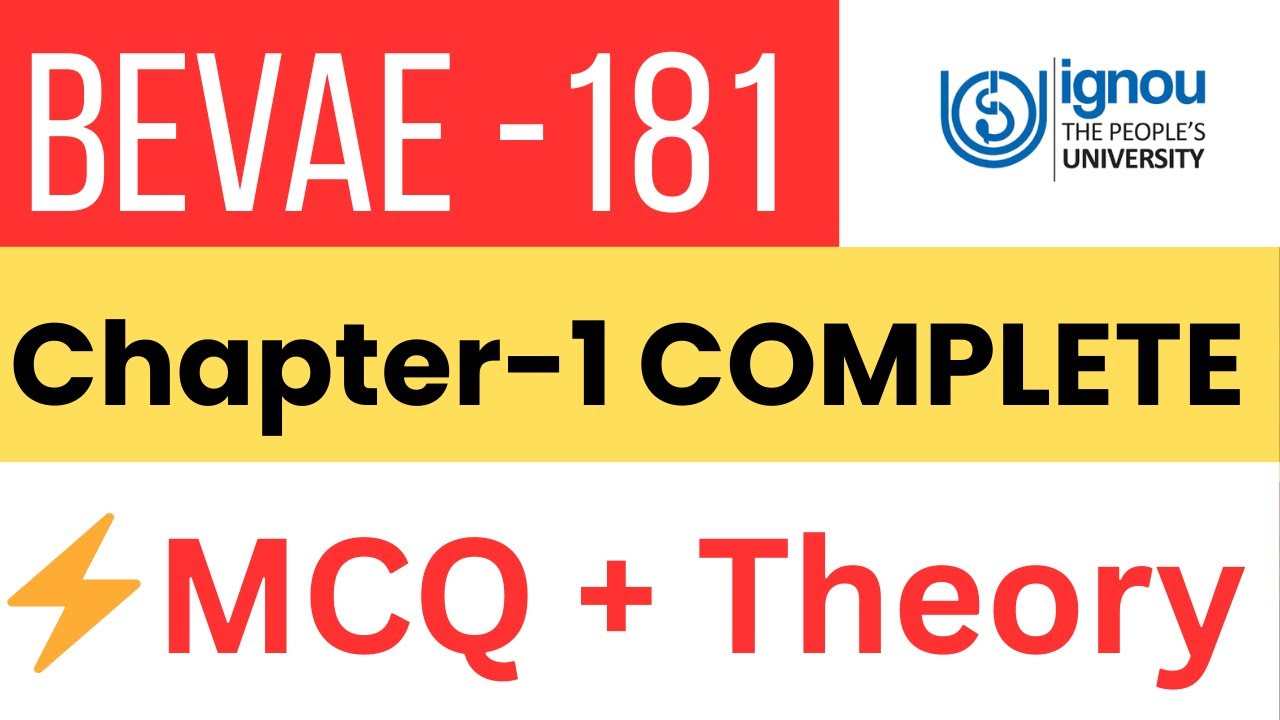BEVAE 181 Chapter 1 Full Explanation | Important MCQ | IGNOU Environmental Studies