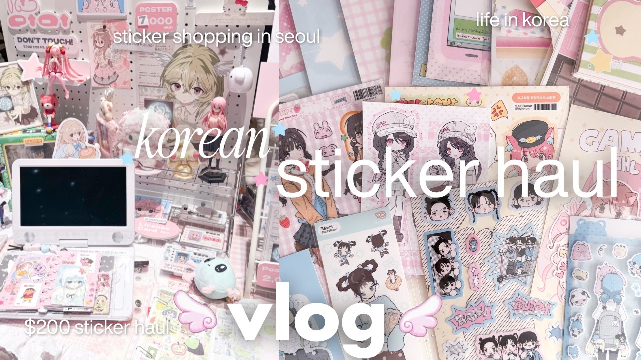 Daily korea vlog ᯓ★ sticker haul, sticker fair in seoul + organize stickers with me