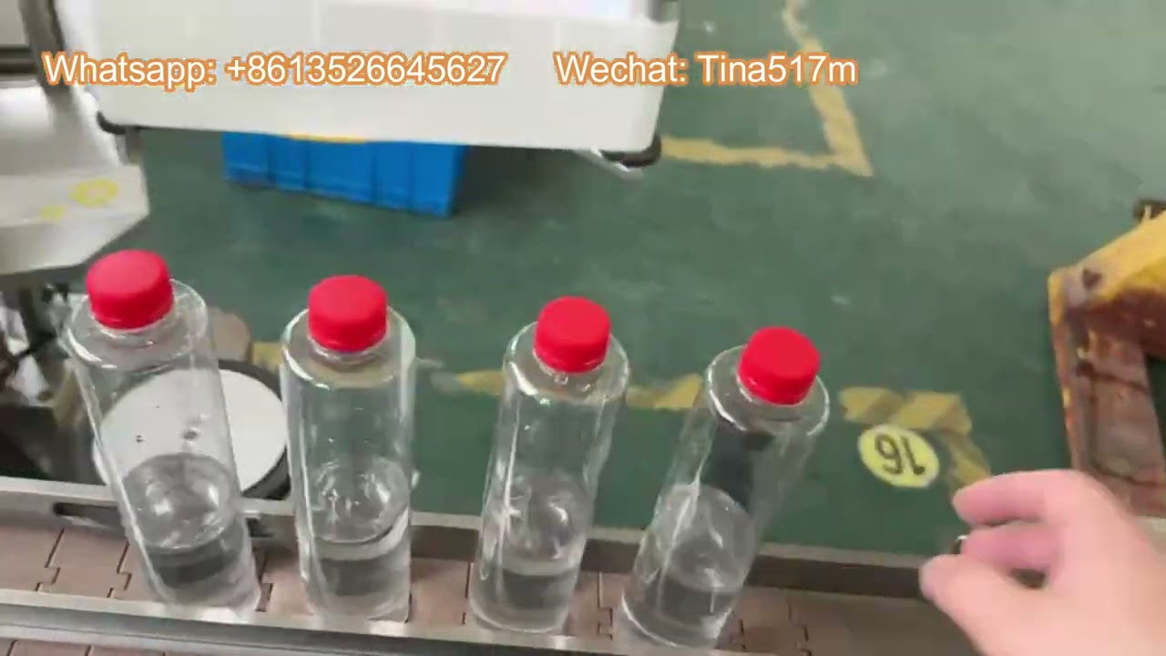 Mineral Water Bottle Wraparound Labeling Machine with Stickers #roundbottlelabelingmachine #labeler