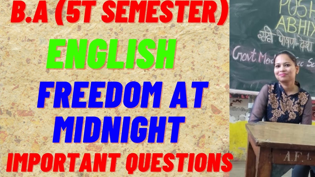 ENGLISH (5TH SEMESTER) || FREEDOM AT MIDNIGHT #panjabuniversity #rightguidance