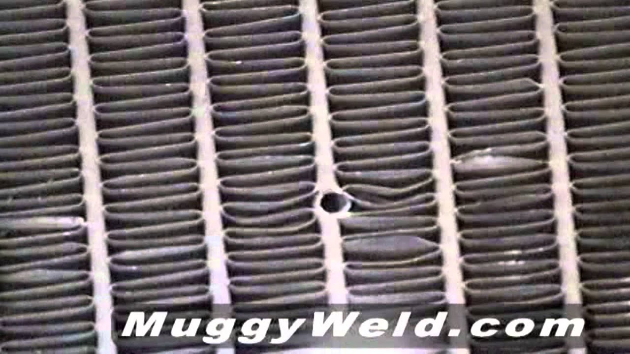 Soldadura de un radiador de aluminio en posici&oacute;n vertical