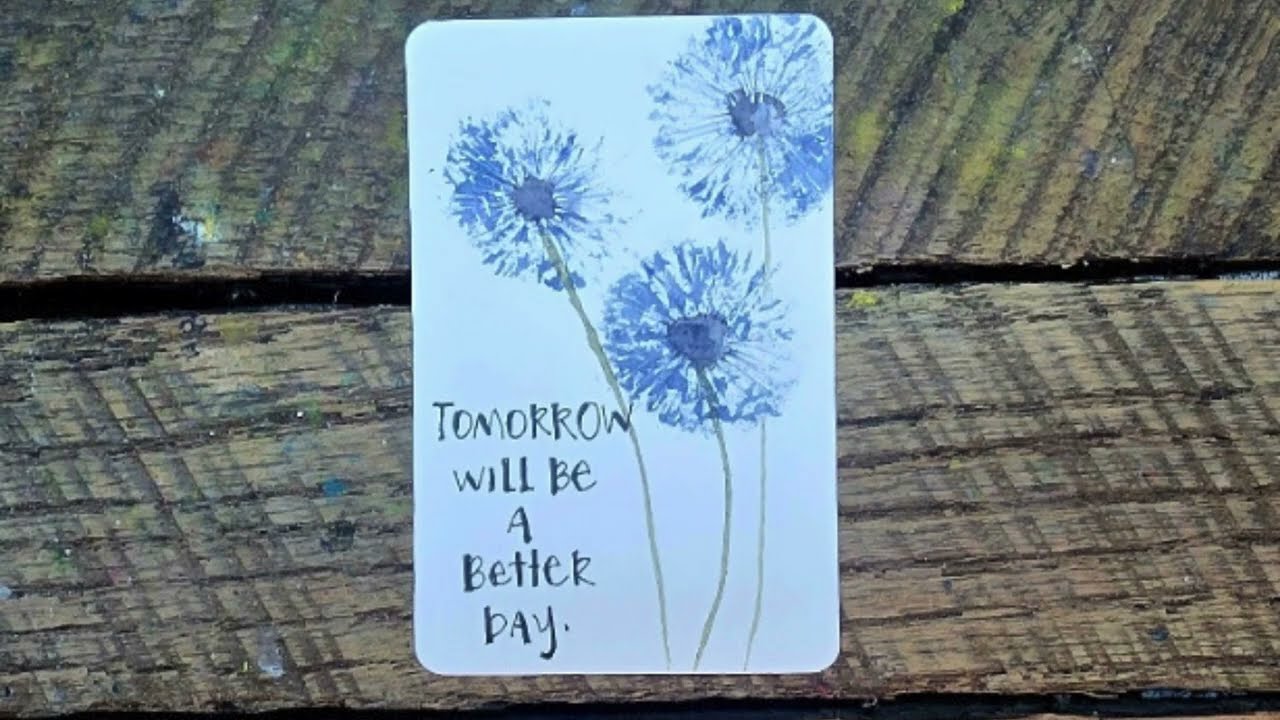 Easy watercolor dandelion inspiration card - no sketching required!