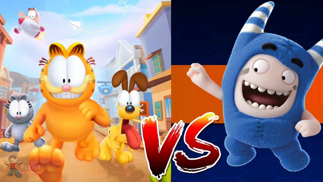 Garfield Rush Parkour With Feed Garfield Vs Oddbods Turbo Run Pogo Gameplay
