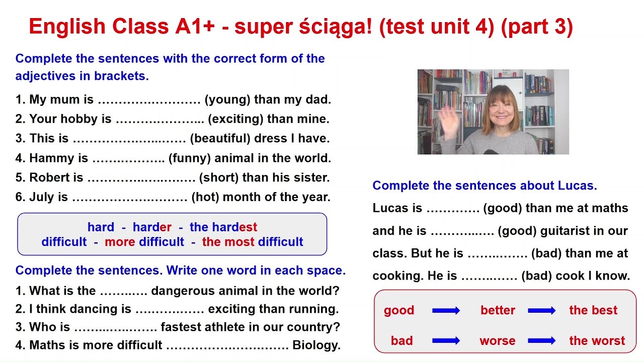 English Class A1+. Test unit 4 (part 3) - super ściąga !