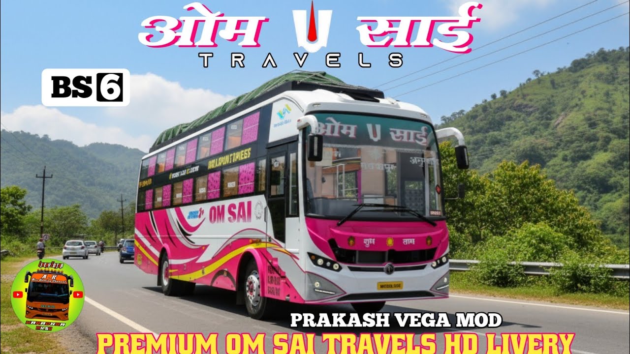 PREMIUM PRAKASH VEGA MOD LIVERY OM SAI TRAVELS FULL HD LIVERY #modlivery #mod #ets2 #prakashvega