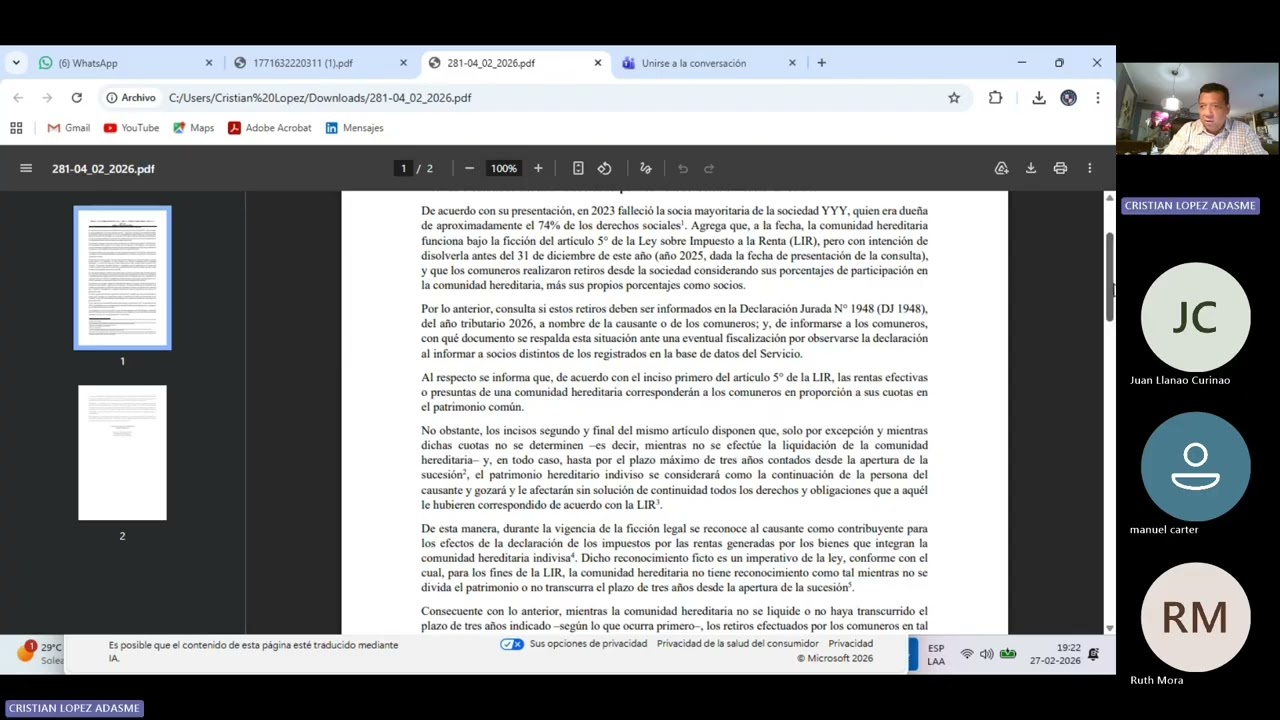 Revisión Circulares y Oficios de SII I Mg. Cristian Lopez