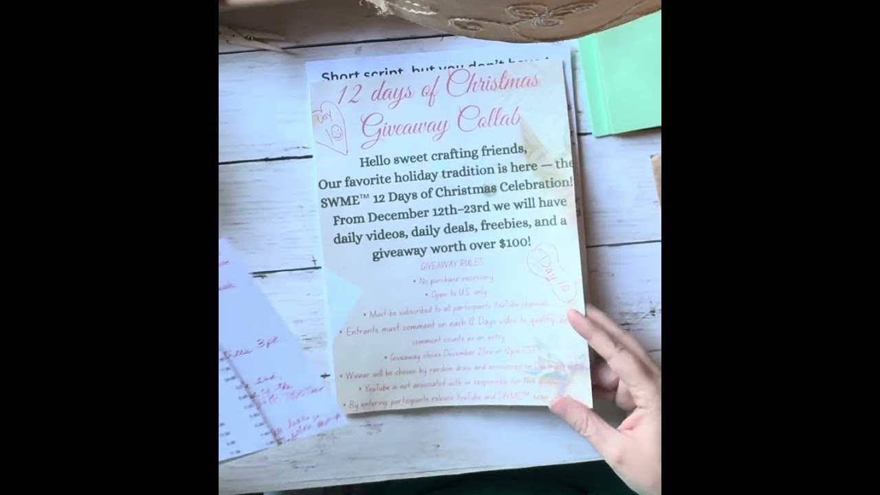 Day 10 of the 12 Days Of Christmas Giveaway Collab @SCRAPBOOKINGWITHMECRAFTS 