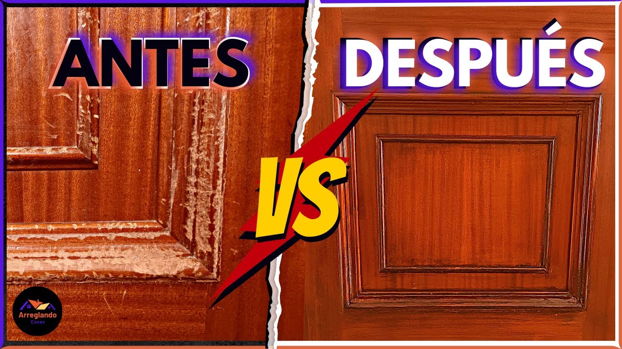 REPARACIÓN Puerta arañada y mordida por perro