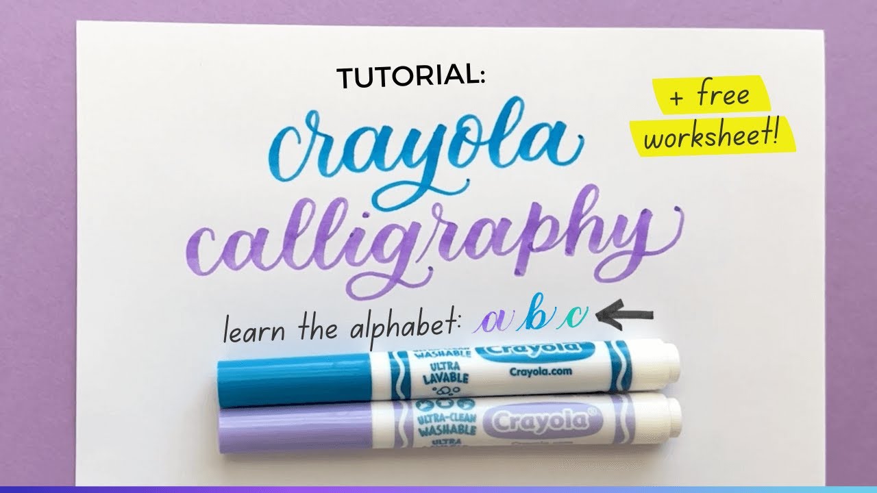 Easy Crayola Calligraphy Tutorial For Beginners: Learn The Alphabet #crayola #calligraphytutorial
