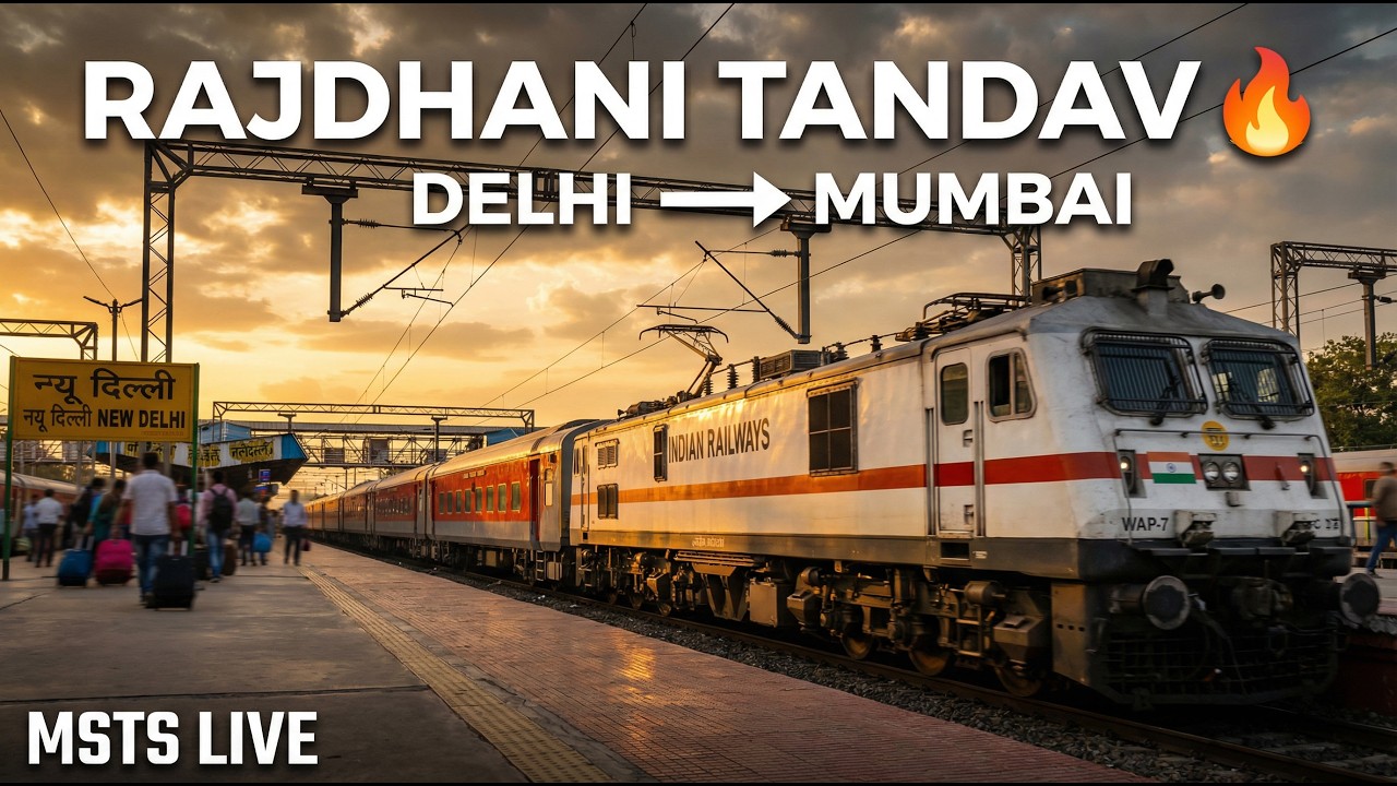 🚆 New Delhi to Mumbai Rajdhani Express LIVE | MSTS Indian Railways 🔥#viral #msts #railway #dehli