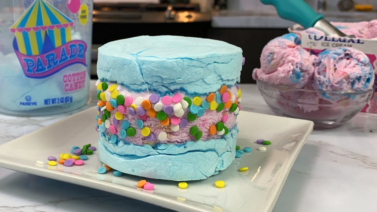 Cotton Candy Ice Cream Sandwich