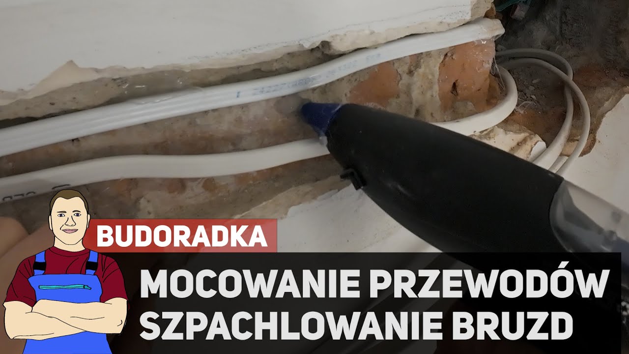 Mocowanie przewod&oacute;w w bruździe INACZEJ. Gipsowanie dziur na szybko.
