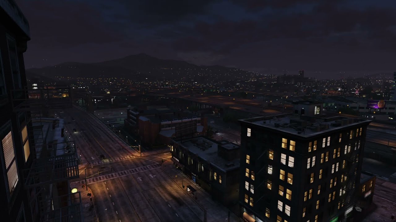 Ambient City and Mountain View | GTA V (City Sounds | ASMR)