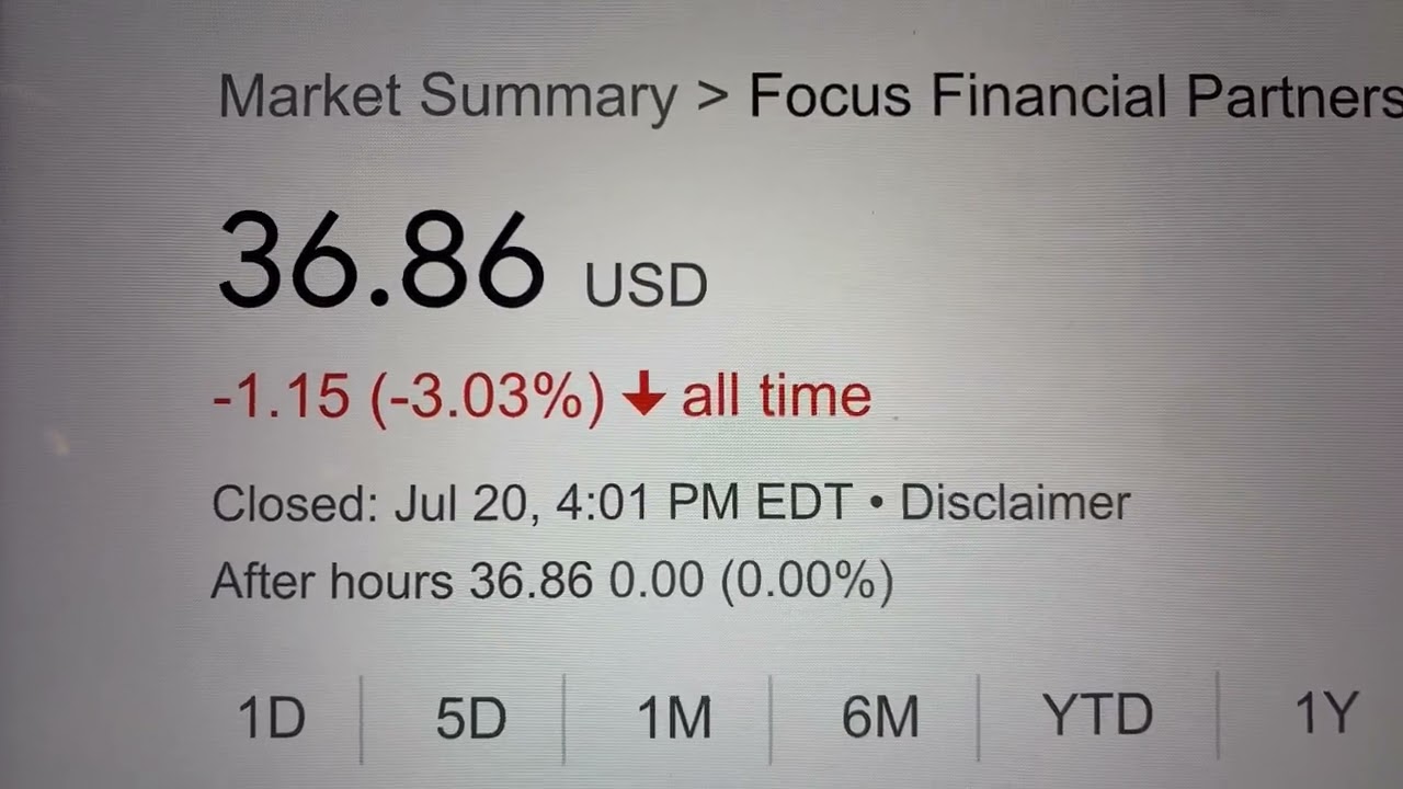 🔴 Focus Financial Partners Inc. FOCS Stock Trading Facts 🔴