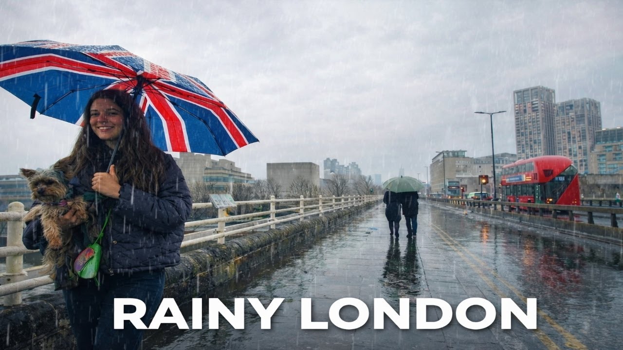 4K Walk | Trafalgar Square to Waterloo in The Light Rain Feels Different (4K)
