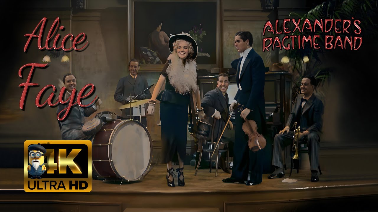 Alice Faye - Alexander's Ragtime Band (1938) AI 4K Colorized Enhanced Stabilized