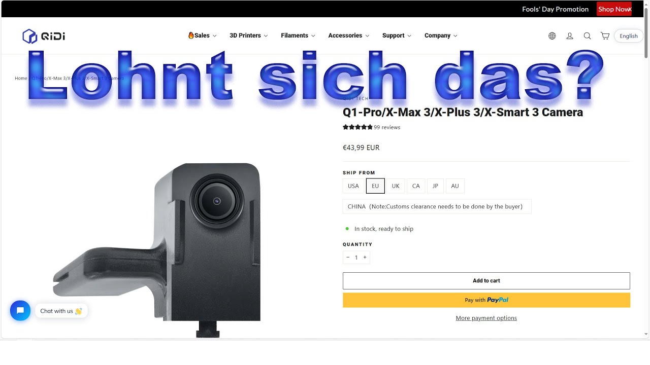 QIDI X-smart3 Kamera einbauen